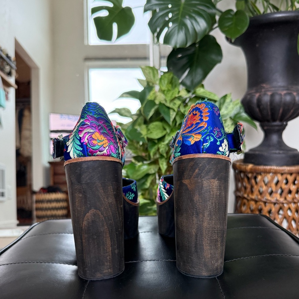 Free People Starlet Embroidered Wood Platform Pumps - Picture 7 of 10